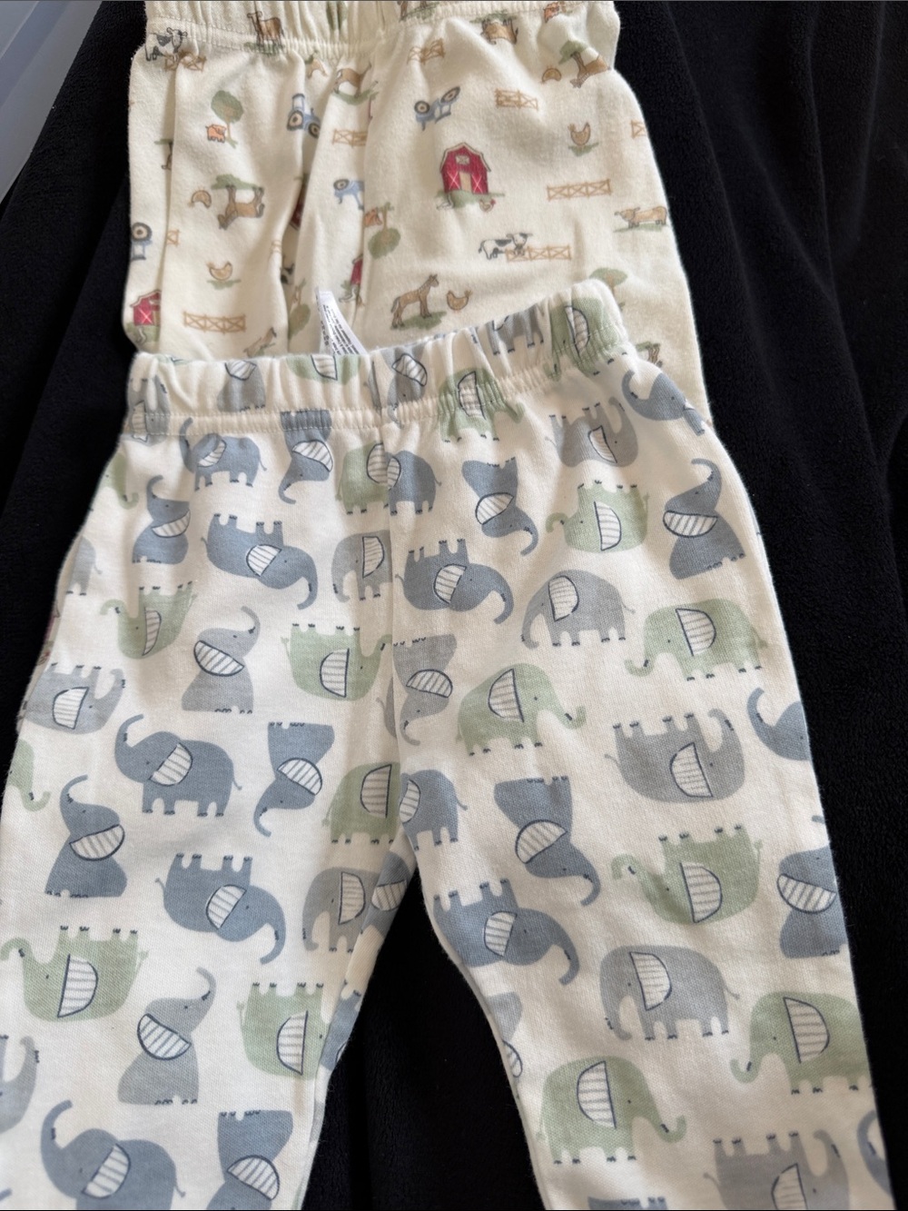 Kids Cream Elephant Print Pajama Pants